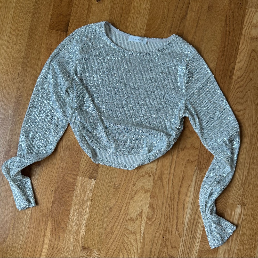 Silver Sequin Top